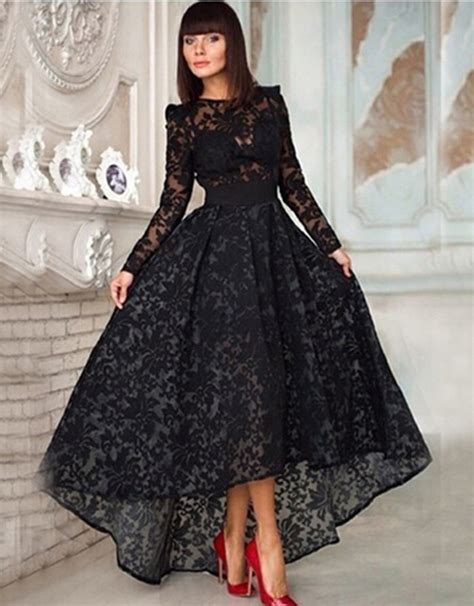 Long Black Evening Dress With Lace Sleeves Trenton Mens Shawl Collar