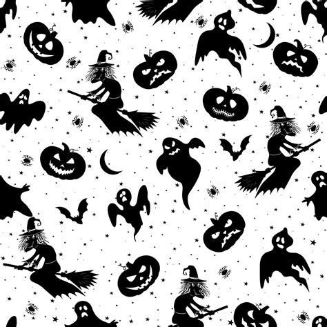 Seamless Halloween Pattern Vector Illustration Of Halloween Party