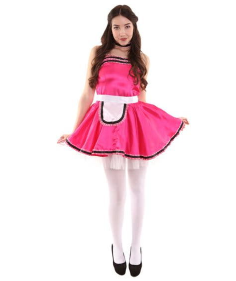 Womens French Maid Costume Uniform Costumes Pink Hc 1387 Ebay