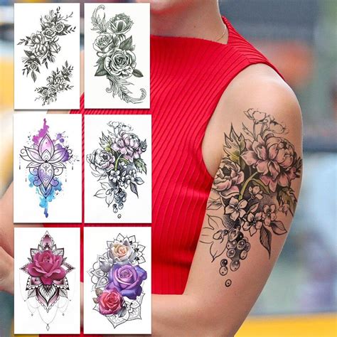 Buy Cherry Blossom Fake Temporary Tattoos Sticker For Women Girls