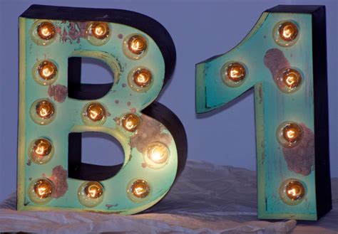 12 Old Vintage Style Marquee Letters Metal By Junkartgypsyz 10990