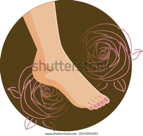 Beautiful Female Feet Circle Vector Stock Vector Royalty Free Shutterstock