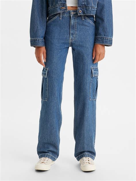 buy levi`s® women`s `94 baggy silvertab™ cargo jeans levi s® official online store th