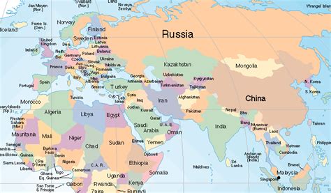 Physical Map Of Eurasia Physical Map Map Asia Map