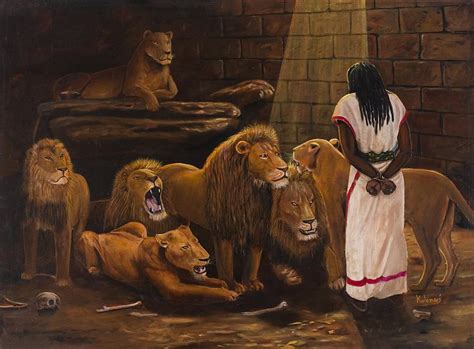Daniel In The Lions Den Painting By Kolongi Theartist