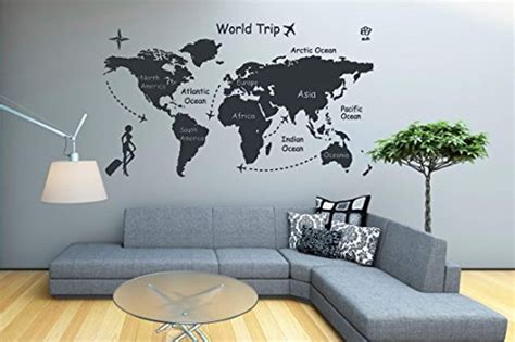Travel Map Wall Vinyl Decals Living Room Decorations Abstraction