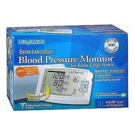 Lifesource Blood Pressure Monitor For Extra Large Arms Each Pack Of