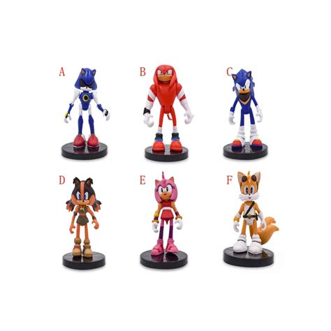 buy 6 styles 9cm sonic shadow amy rose sticks tails pvc action figures knuckles