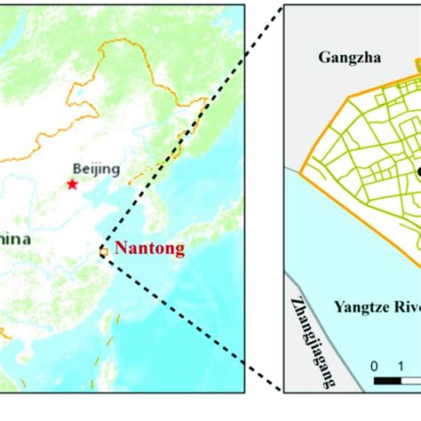 Study Area A Map Of China And B Chongchuan District Nantong