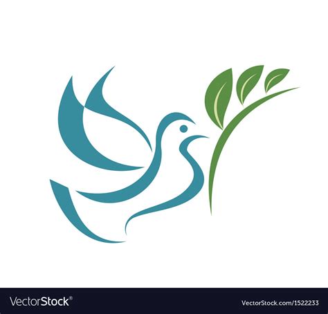 Pigeon Peace Isolated Symbol Royalty Free Vector Image