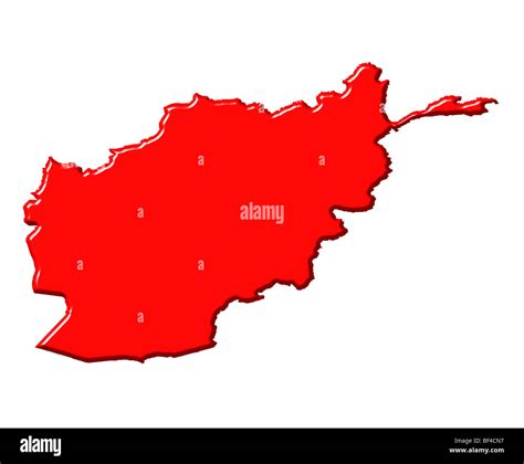 Afghanistan 3d Map With National Color Stock Photo Alamy