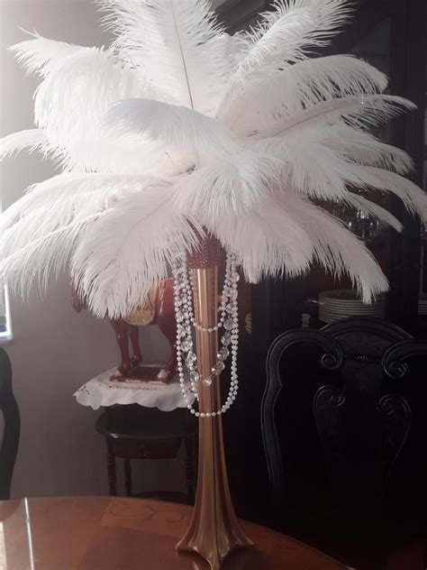 Ostrich Feather Gold Eiffel Tower Centerpiece Kit Hanging Etsy