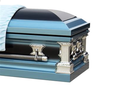 Father Casket In Monarch Blue And Light Blue Finish With Blue Interior
