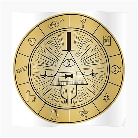 Gravity Falls Bill Cipher Wheel Poster For Sale By Yseey Redbubble