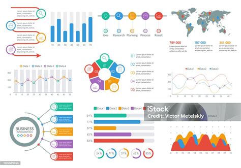 Infographic Elements Set Infographics Dashboard Template With Graph