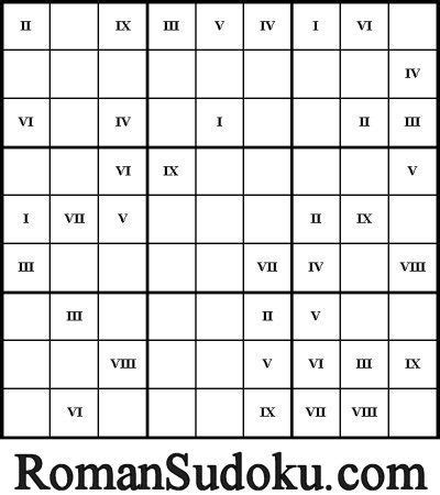 Find a crossword to solve, print or share. Roman Sudoku: Roman Sudoku: Very Easy Puzzle (Perfacile) | Sudoku, Puzzle, Classroom games