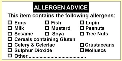200 Allergen Warning Labels Allergy Stickers Food
