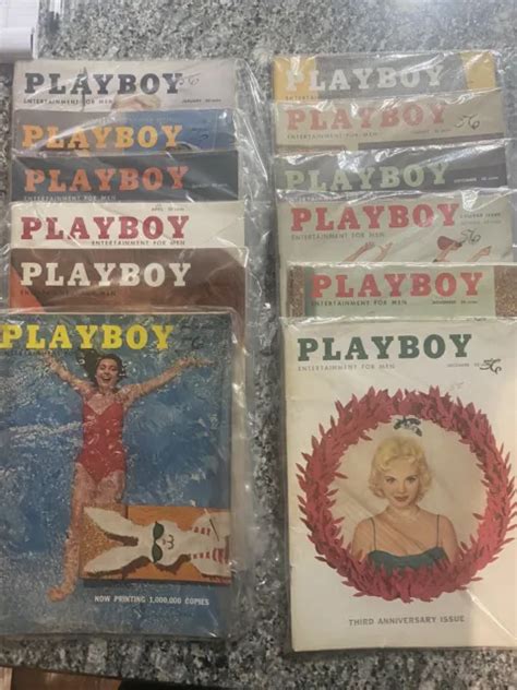 1956 PLAYBOY MAGAZINE Set Complete Year With Centerfolds 12 12 Free