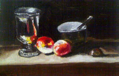 Old Master Still Life Apples And Bowl Painting By Dawn Marie Nabong