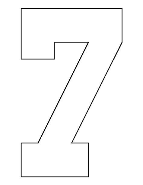 Printable Number 7 Template Printable Numbers Number Stencils