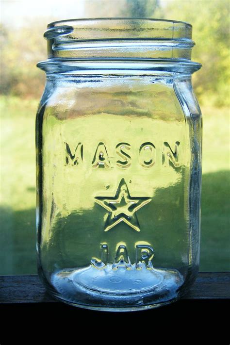 Vintage Mason Star Jar Clear Canning Jar 5 Tall Mason Jar