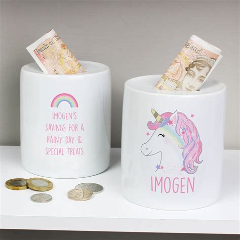 Personalised Unicorn Money Box By Sassy Bloom As Seen On Tv | notonthehighstreet.com