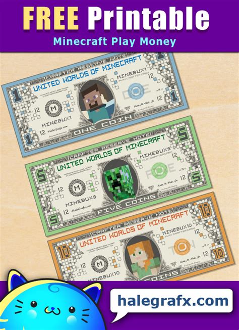 Maybe you would like to learn more about one of these? FREE Printable Minecraft Play Money