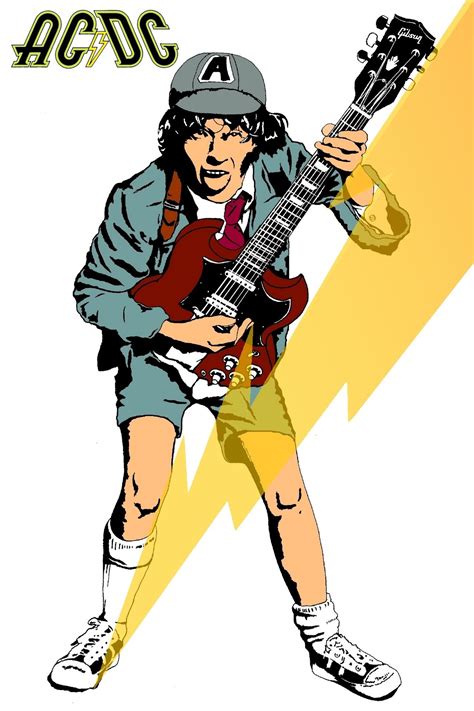 Angus Voltage Acdc Angus Young Rock Posters