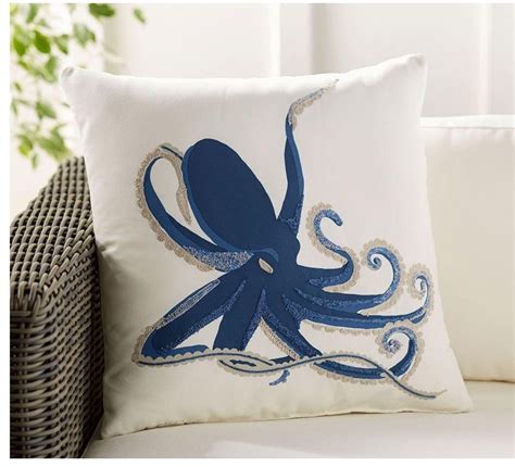 Making the highest quality outdoor sunbrella cushions that are fade resistant for the consumers with outdoor furniture that may be experiencing fading or unexpected wear and tear on their furniture fabric! Octopus cushion covers Pottery barn | Pillows, Octopus ...