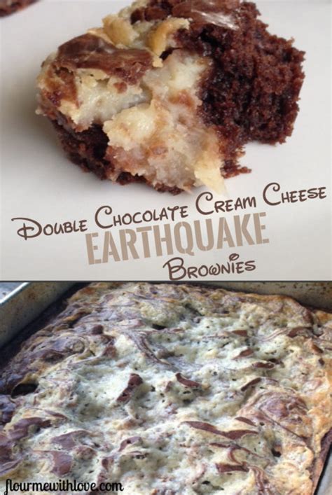 Double Chocolate Cream Cheese Earthquake Brownies Flour Me With Love