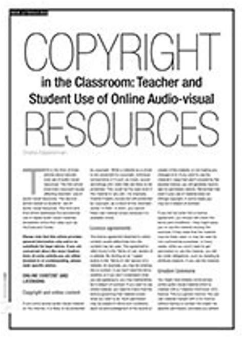 Copyright In The Classroom Teacher And Student Use Of Online Audio