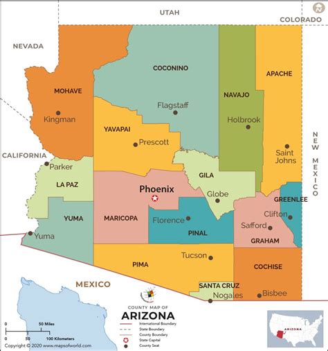 Arizona Map Counties And Cities Amanda Marigold