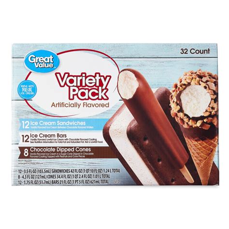 Great Value Ice Cream Variety Pack 32 Count