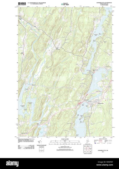 Maine Usgs Historical Map Damariscotta 20110906 Tm Restoration Stock