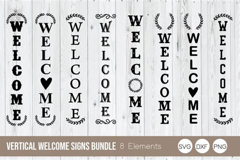Vertical Welcome Signs Bundle SVG, Welcome SVG (799979) | SVGs | Design