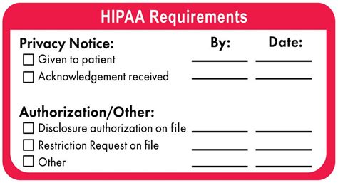 Hipaa Labels Hipaa Requirements Redwhite 4″ X 2″ Roll Of 250