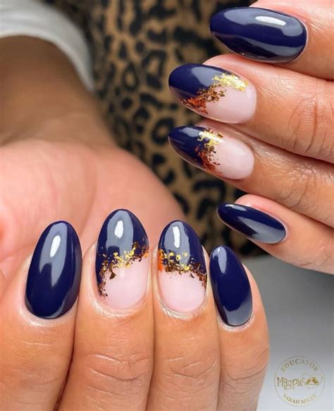 45 Stunning Navy Blue Nails To Try Right Now Navy Blue Nail Designs