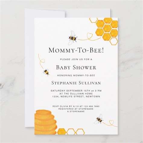 Mommy To Bee Baby Shower Invitation Zazzle