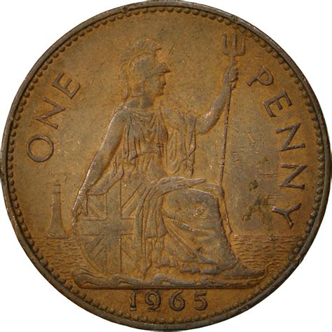 466598 Great Britain Elizabeth Ii Penny 1965 Ef40 45 Bronze