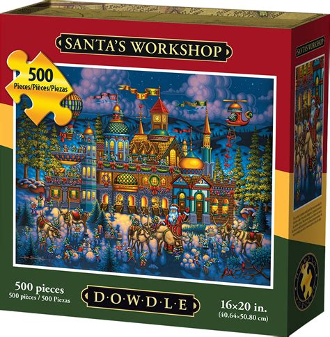 Dowdle Folk Art Collectors Jigsaw Puzzle Santas Workshop 500 Pcs