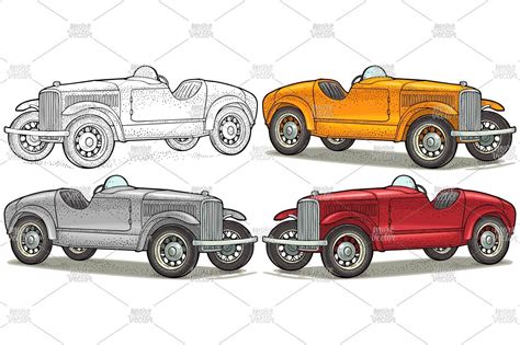 Retro car roadster engraving | Photoshop Graphics ~ Creative Market