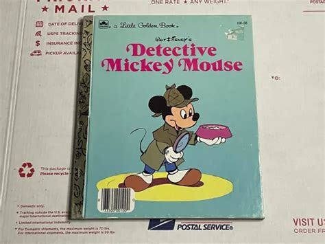 Little Golden Book Vintage 1985 Walt Disney Detective Mickey Mouse 15