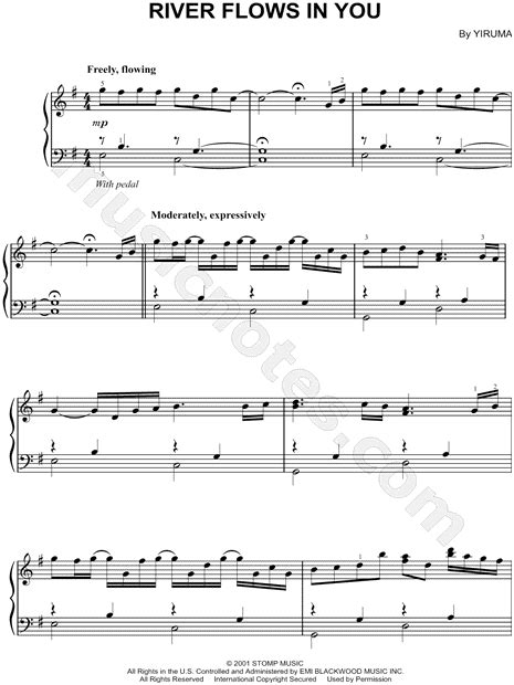 The ceremony) yiruma released his third album, from the. Print and download sheet music for River Flows In You by Yiruma. Sheet music arranged for Easy ...