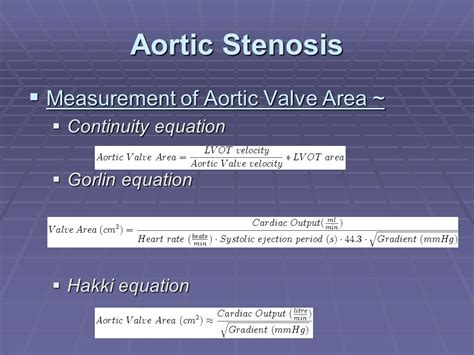 Continuity Equation Aortic Valve Area Tessshebaylo