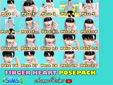 The Sims Resource Finger Heart Posepack Kpop