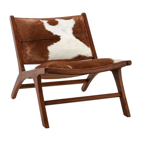Goats Cow Hide Assent Bedroom Dark Wood Chair | Designer - Retro
