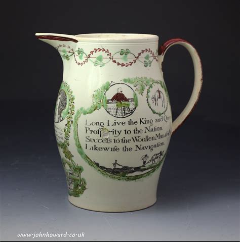 Antique Creamware pottery pitcher commemorative of King George 111 ...