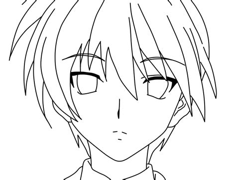 Sad Anime Boy Coloring Page