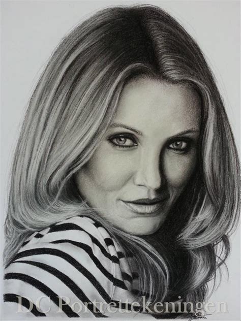 Cameron Diaz Realistic Portrait Drawing Made With Pastelpencils