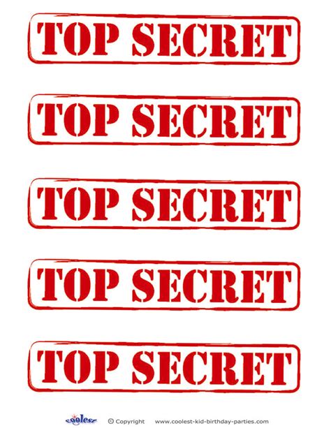 Printable Top Secret Signs Coolest Free Printables